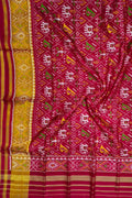 Red Pure Single Ikat Patan Patola Handloom Dupatta