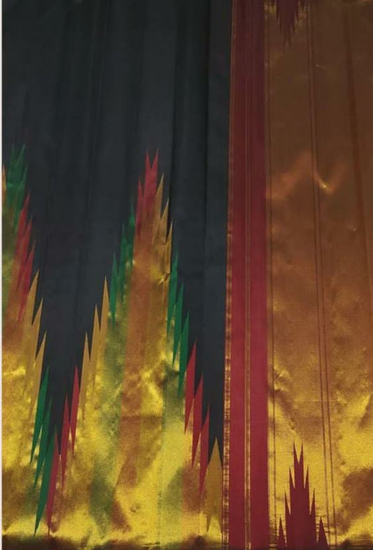 Black Kanjeevaram Saree - Luxurion World