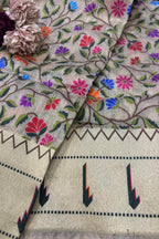 Dyeable Handloom Banarasi Pure Moonga Silk Flower Design Dupatta - Luxurion World