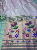 Paithani Pure Silk Handloom Saree — Muniya Border Brocade, Bridal & Wedding Heirloom