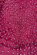 Maroon Bandhani Modal Silk Fabric Handcrafted Festive ( 2.5 Mtr )