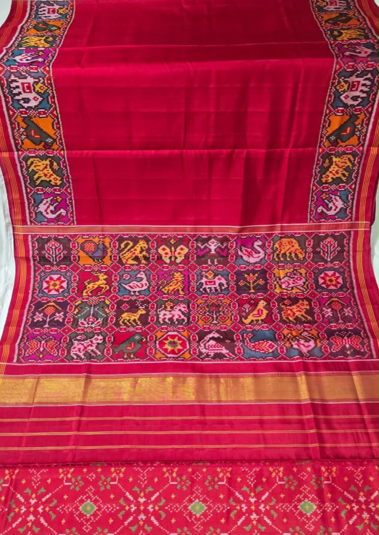 Multicolor Handloom Patan Patola Pure Silk Saree