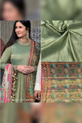 Green Plain Tissue Silk Suit with Patola Pure Silk Dupatta
