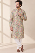 Green Kalamkari Digital Printed Tussar Silk Kurta