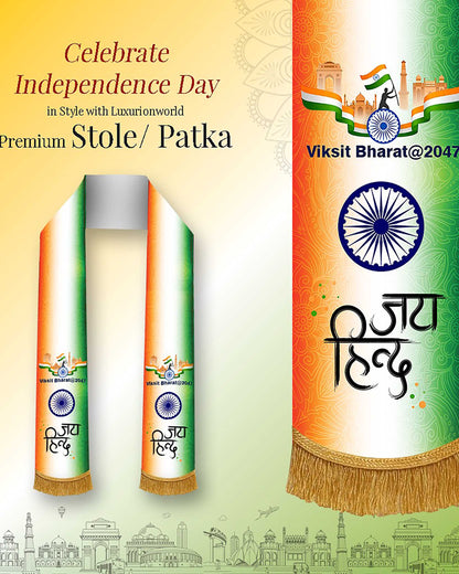Celebrate Patriotic Days in Style: Premium Stole/Patka to Showcase Patriotism, Elegance, and Unity—Perfect Gift for Proud Indians - Luxurion World