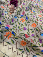 Dyeable Handloom Banarasi Pure Moonga Silk Flower Design Dupatta - Luxurion World