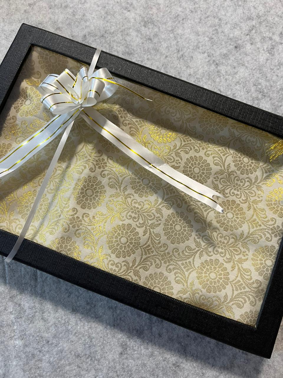 Premium White Banarasi Silk Fashion Stole Gift Box Stylish Wrap for Festive | College | Casual | Night Parties - Luxurion World