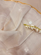 White Jamdani Muslin Silk Saree - Luxurion World