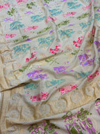 Dyeable Pure moonga Silk Ramayan Weaved Banarasi Exclusive Dupatta