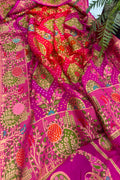Multicolor Georgette Banarasi Bandhani Meenakari Saree