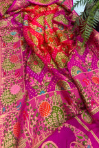 Multicolor Georgette Banarasi Bandhani Meenakari Saree