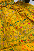 Yellow Georgette Banarasi Bandhani Meenakari Saree