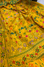 Yellow Georgette Banarasi Bandhani Meenakari Saree
