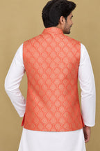 Elegant Orange Banarasi Brocade Silk Jacket: A Timeless Statement Piece