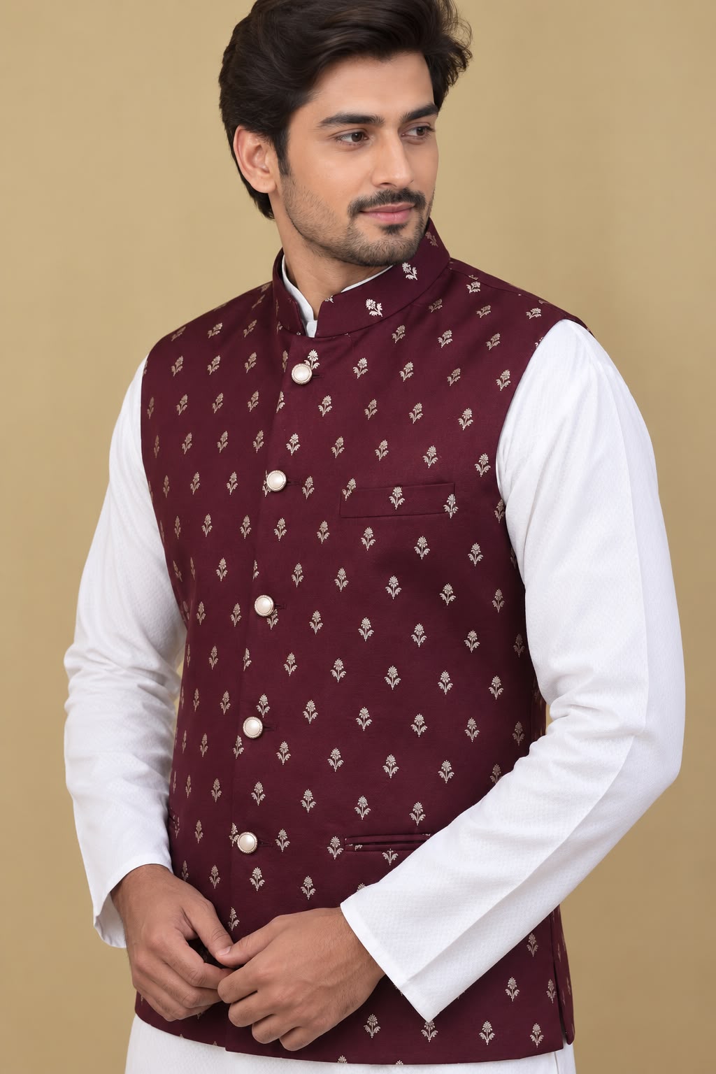 Elegant Maroon Banarasi Silk Jacket: A Timeless Fashion Statement