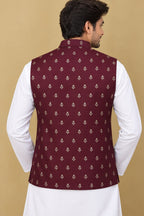 Elegant Maroon Banarasi Silk Jacket: A Timeless Fashion Statement