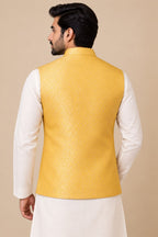 Stunning Yellow Banarasi Brocade Silk Jacket: A Must-Have Ethnic Fashion Piece