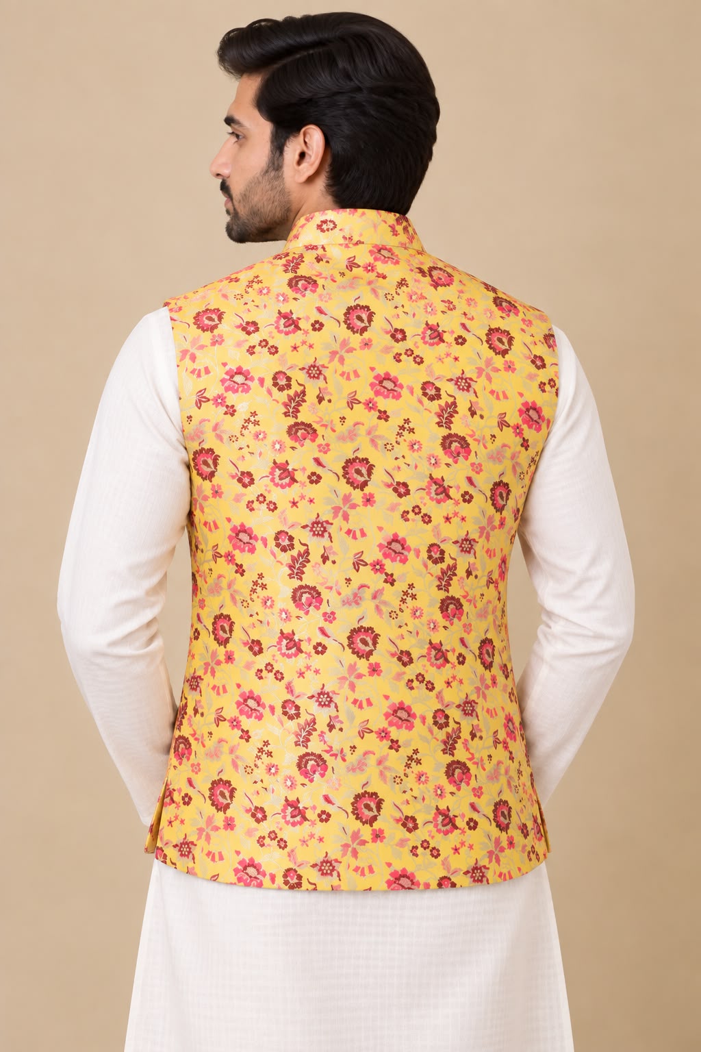 Exquisite Yellow Banarasi Silk Meenakari Floral Jacket: A Captivating Masterpiece