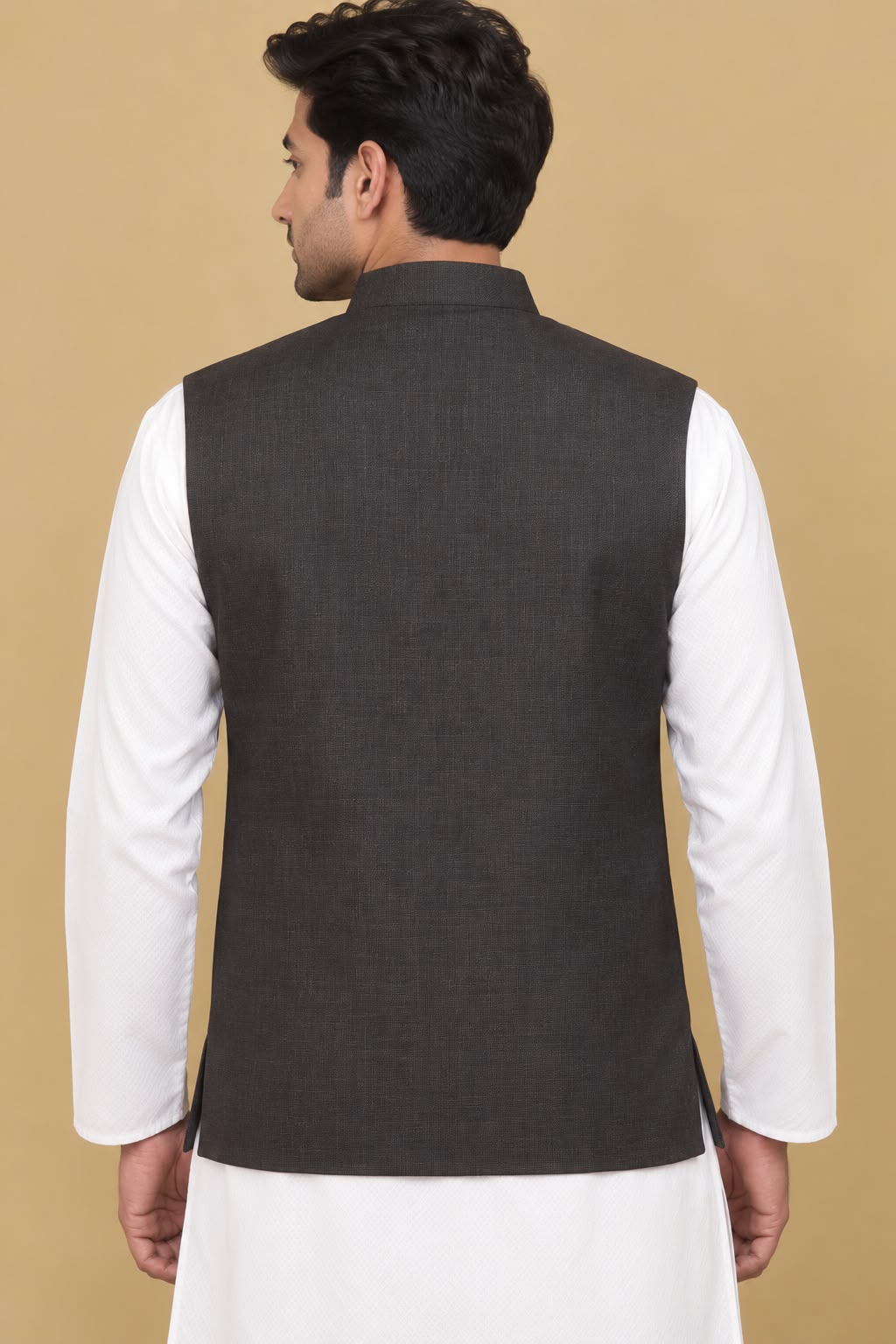 Elegant Black Cotton Nehru Jacket: Classic Style for Every Occasion