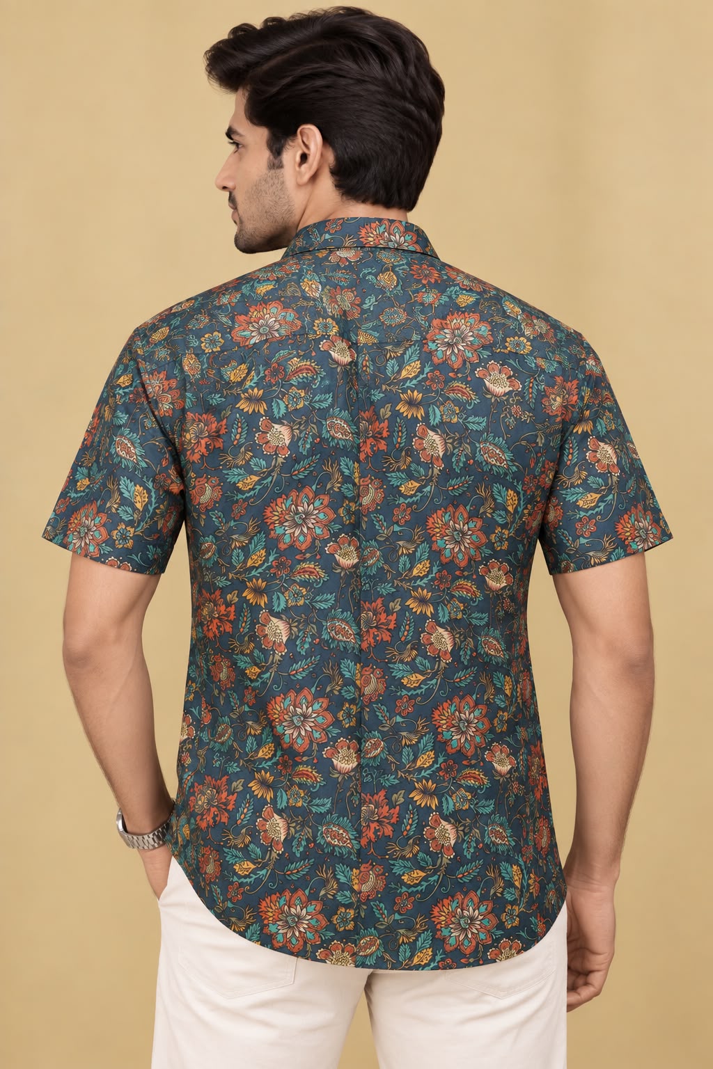 Colorful Kalamkari Tussar Silk Shirt