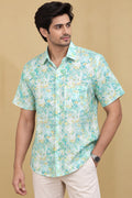 Colorful  Multicolor Digital Printed Wrinkle Free Linen Cotton Shirt