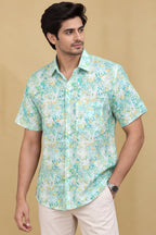 Colorful  Multicolor Digital Printed Wrinkle Free Linen Cotton Shirt