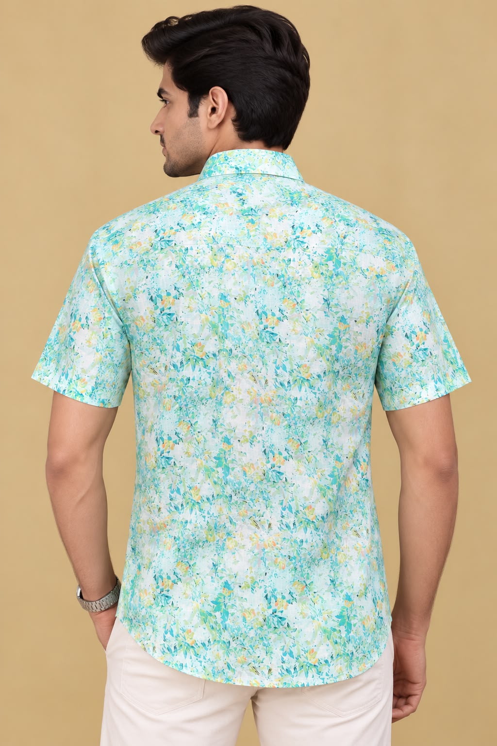 Colorful  Multicolor Digital Printed Wrinkle Free Linen Cotton Shirt