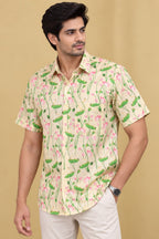 Pastel Kalamkari Tussar Silk Pichwai Shirt