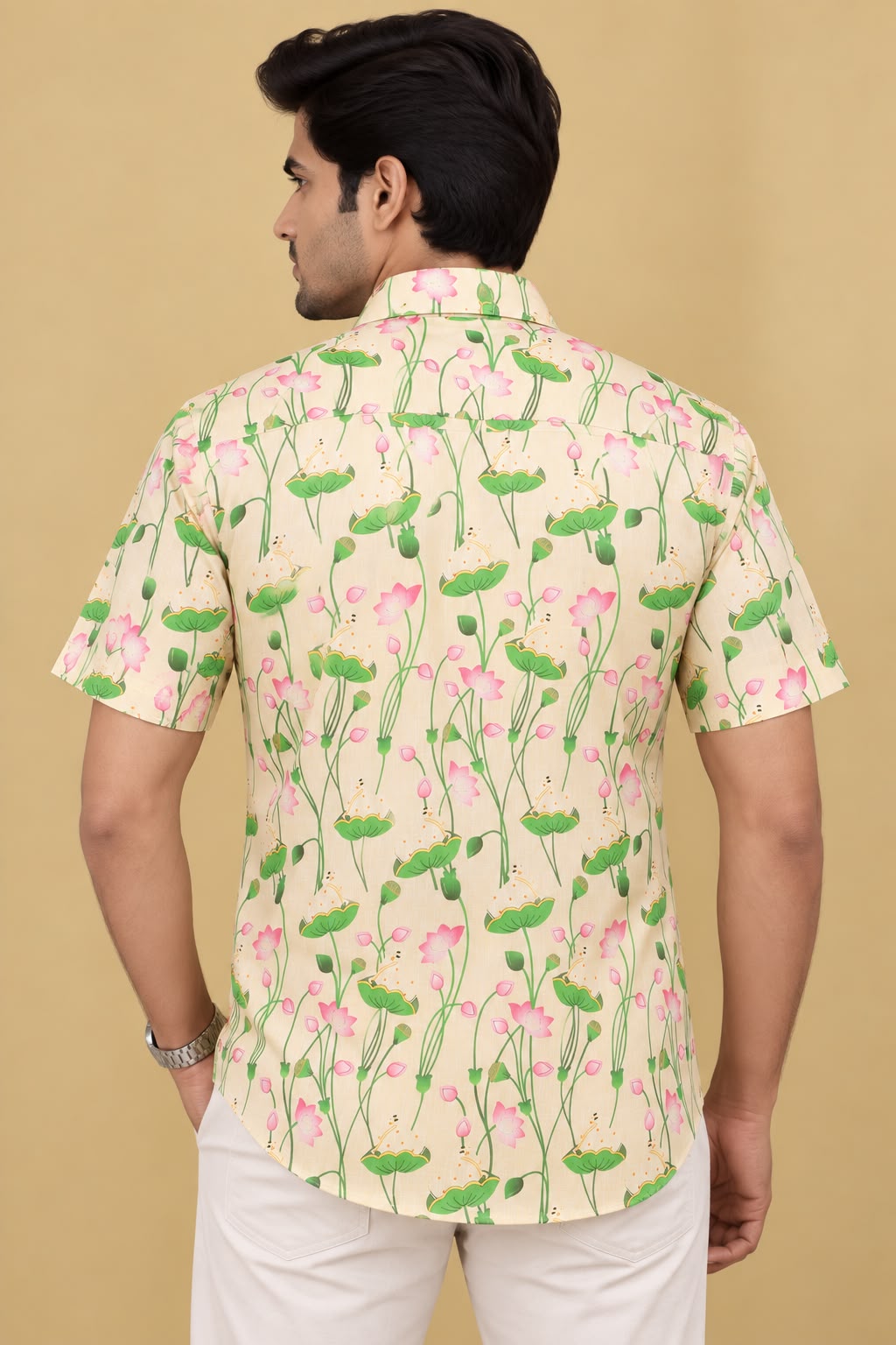 Pastel Kalamkari Tussar Silk Pichwai Shirt