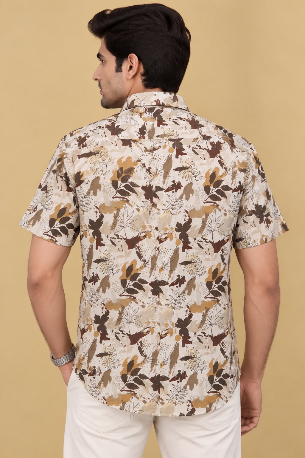 Colorful  Multicolor Cotton Linen Shirt: Wrinkle-Free & Digital Print