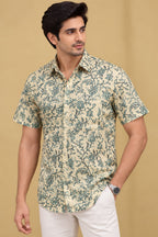 Pastel Kalamkari Tussar Silk Shirt: Exquisite Digital Prints