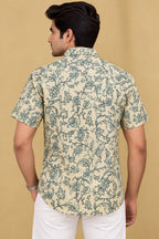 Pastel Kalamkari Tussar Silk Shirt: Exquisite Digital Prints
