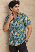 Multicolor Cotton Linen Digital Printed Shirt