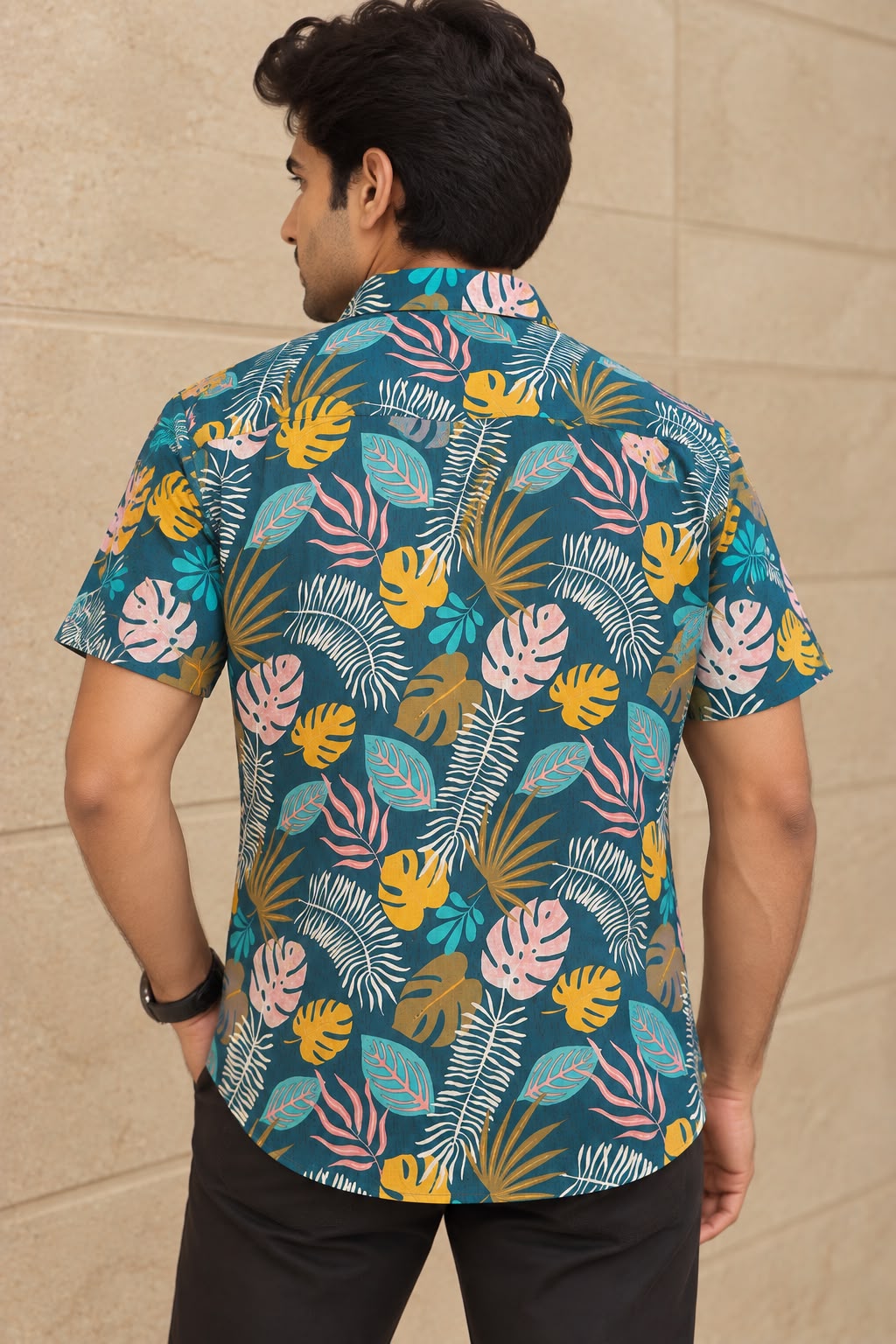 Multicolor Cotton Linen Digital Printed Shirt