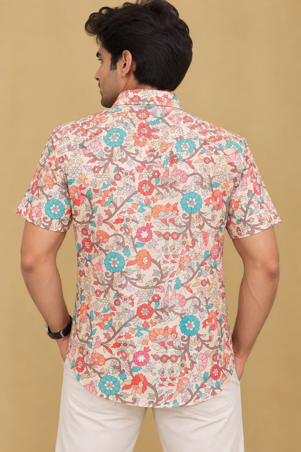 Colorful Kalamkari Tussar Silk Shirt