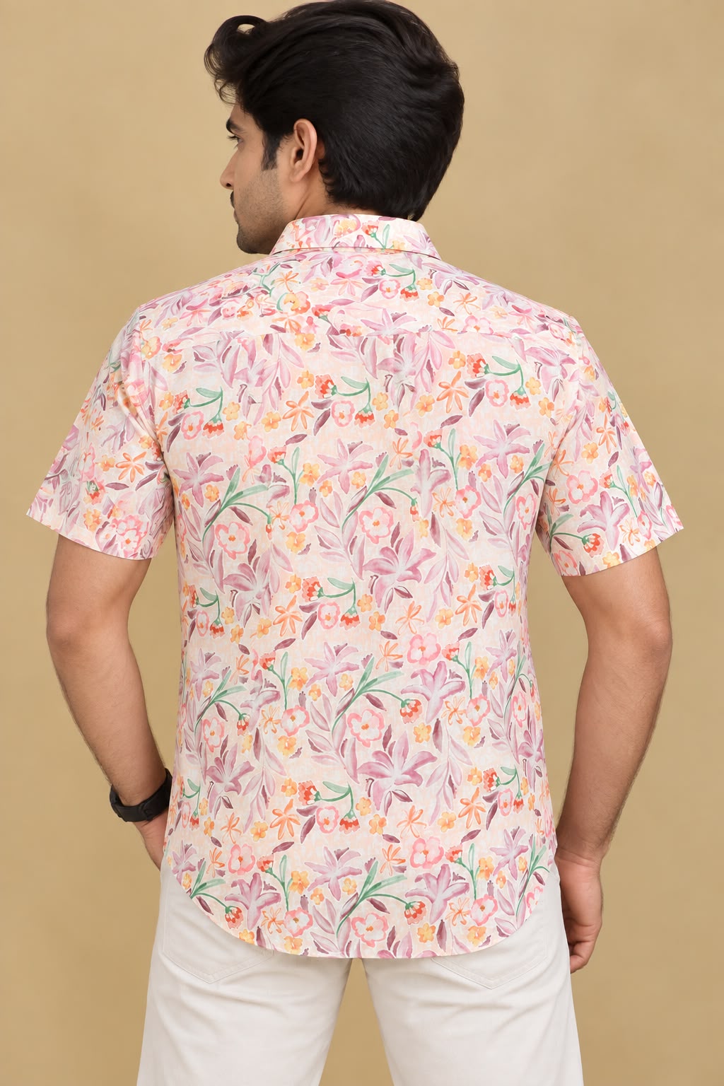 Colorful  Multicolor Digital Printed Wrinkle Free Linen Cotton Shirt