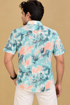 Multicolor Cotton Linen Digital Printed Shirt