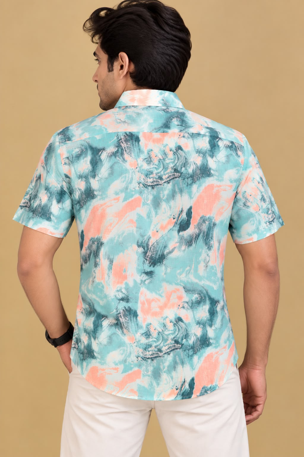 Multicolor Cotton Linen Digital Printed Shirt