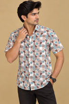 Multicolor Cotton Linen Digital Printed Shirt