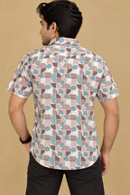 Multicolor Cotton Linen Digital Printed Shirt