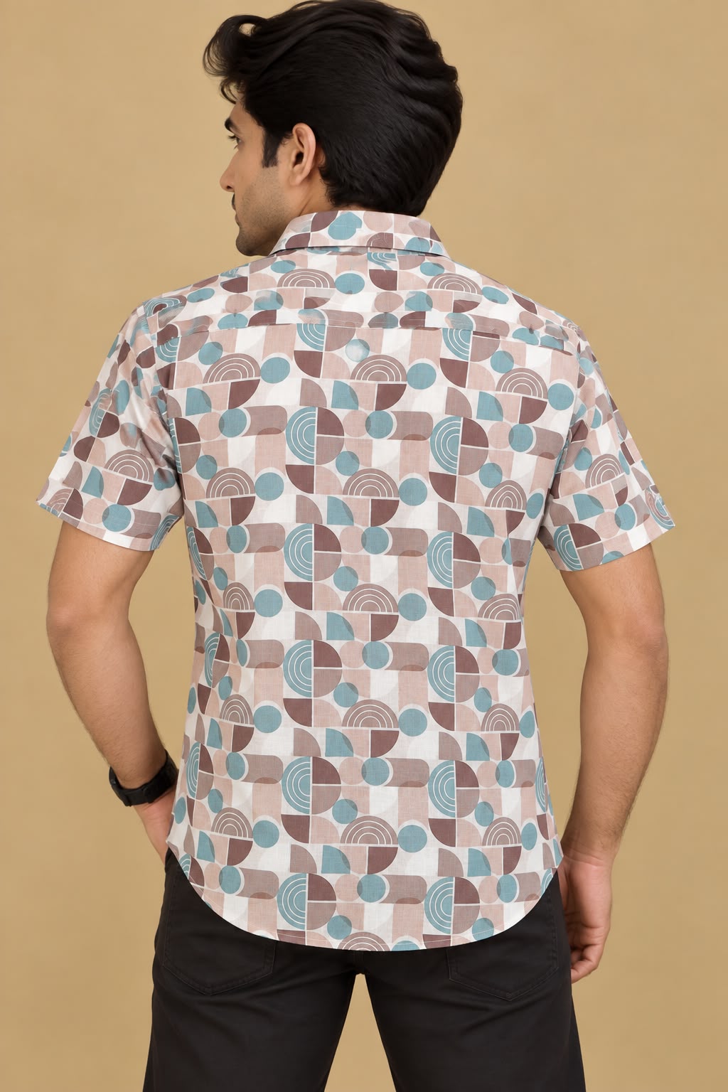 Multicolor Cotton Linen Digital Printed Shirt