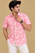 Pretty in Pink: Cotton Linen Digital Printed Shirt