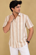 Pastel Wrinkle Free Cotton Linen Digital Printed Shirt