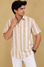 Pastel Wrinkle Free Cotton Linen Digital Printed Shirt