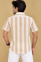 Pastel Wrinkle Free Cotton Linen Digital Printed Shirt