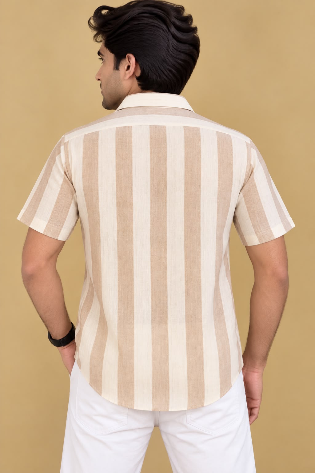 Pastel Wrinkle Free Cotton Linen Digital Printed Shirt