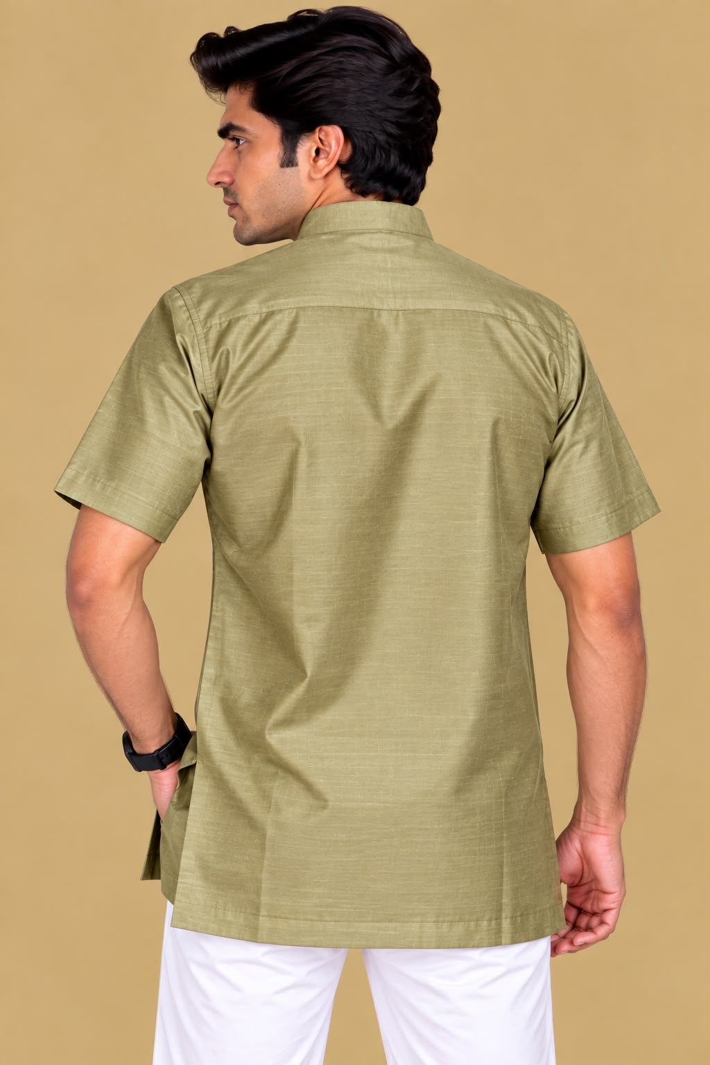 Pastel Plain Silk Short Kurta