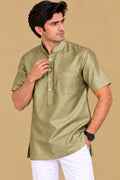 Pastel Plain Silk Short Kurta