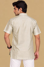 Soft and Stylish Pastel Plain Silk Short Kurta