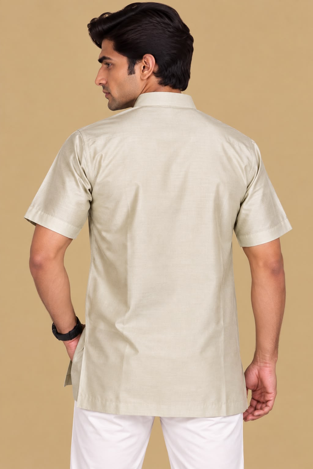 Soft and Stylish Pastel Plain Silk Short Kurta